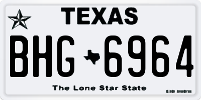 TX license plate BHG6964