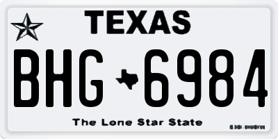 TX license plate BHG6984