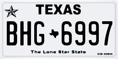 TX license plate BHG6997