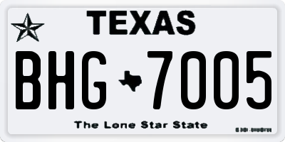 TX license plate BHG7005
