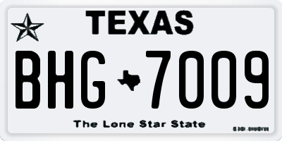 TX license plate BHG7009
