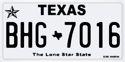 TX license plate BHG7016