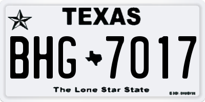 TX license plate BHG7017