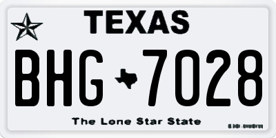 TX license plate BHG7028