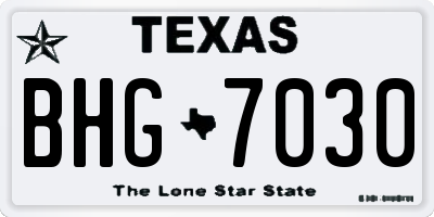 TX license plate BHG7030