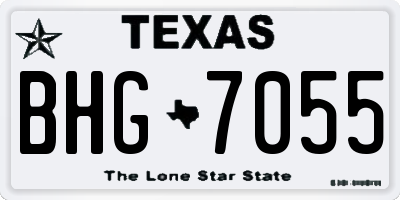 TX license plate BHG7055