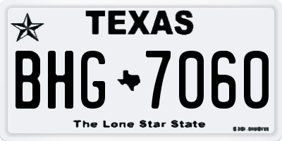 TX license plate BHG7060