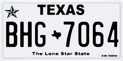 TX license plate BHG7064