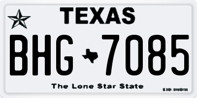 TX license plate BHG7085