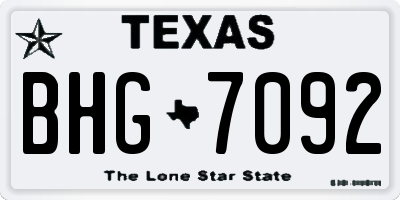 TX license plate BHG7092