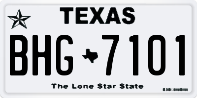 TX license plate BHG7101