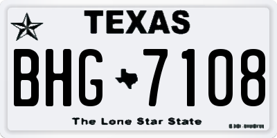 TX license plate BHG7108