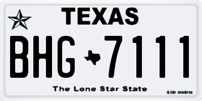 TX license plate BHG7111