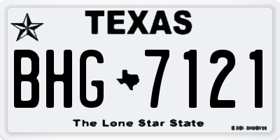TX license plate BHG7121