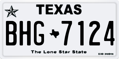 TX license plate BHG7124