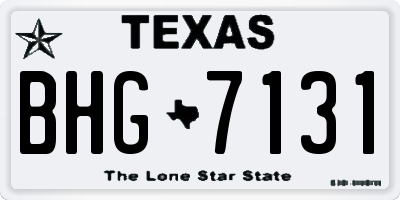 TX license plate BHG7131