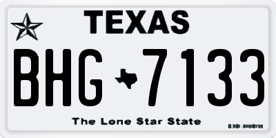 TX license plate BHG7133