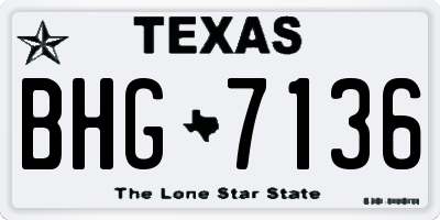 TX license plate BHG7136