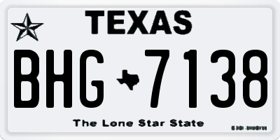 TX license plate BHG7138