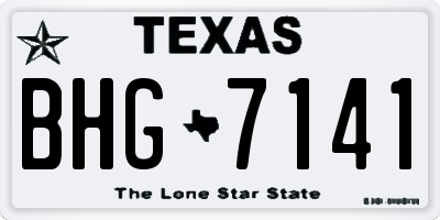 TX license plate BHG7141