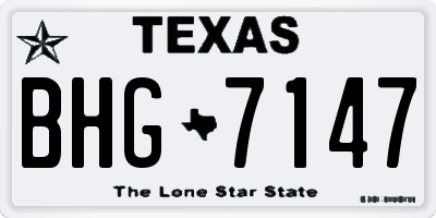 TX license plate BHG7147