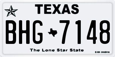 TX license plate BHG7148