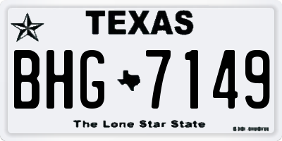 TX license plate BHG7149