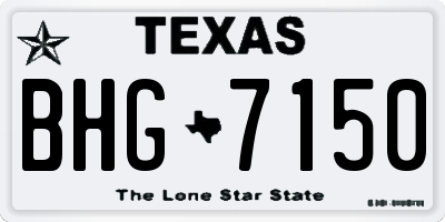 TX license plate BHG7150