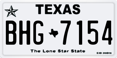 TX license plate BHG7154