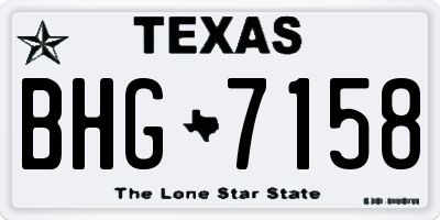 TX license plate BHG7158