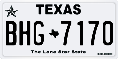TX license plate BHG7170