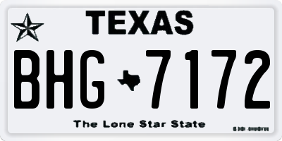 TX license plate BHG7172