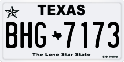 TX license plate BHG7173
