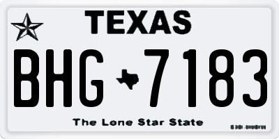 TX license plate BHG7183