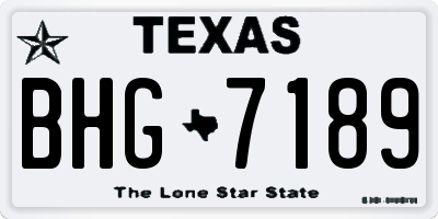 TX license plate BHG7189