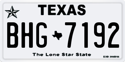 TX license plate BHG7192