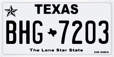 TX license plate BHG7203