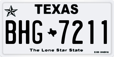 TX license plate BHG7211