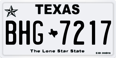 TX license plate BHG7217