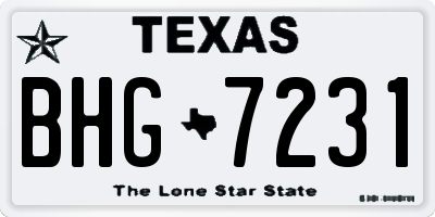 TX license plate BHG7231