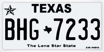 TX license plate BHG7233