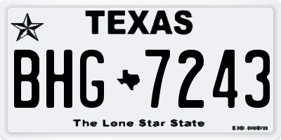 TX license plate BHG7243