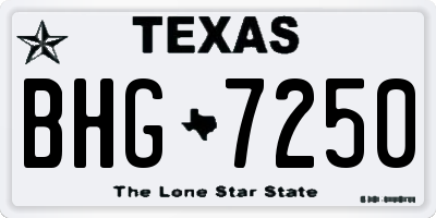 TX license plate BHG7250