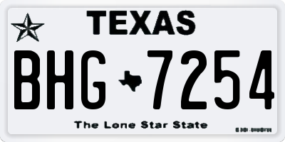 TX license plate BHG7254