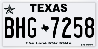 TX license plate BHG7258