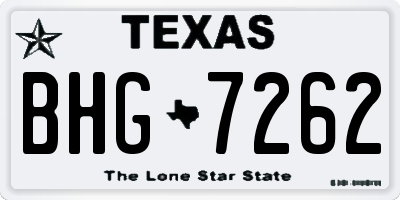 TX license plate BHG7262