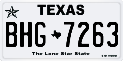 TX license plate BHG7263