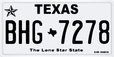 TX license plate BHG7278