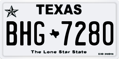TX license plate BHG7280