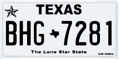 TX license plate BHG7281